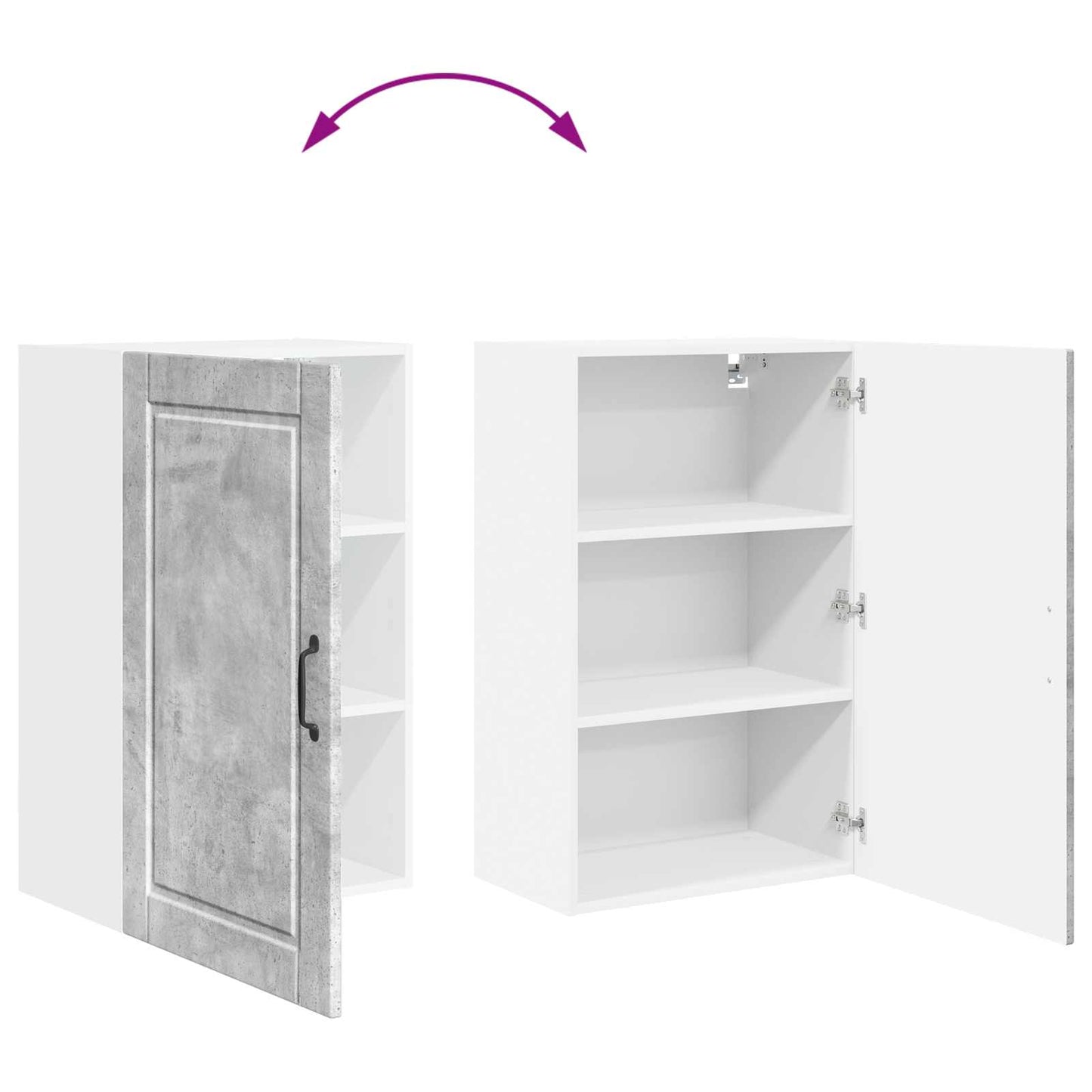 vidaXL Wall Cabinet PORTO Concrete Grey 50 x 31 x 80 cm