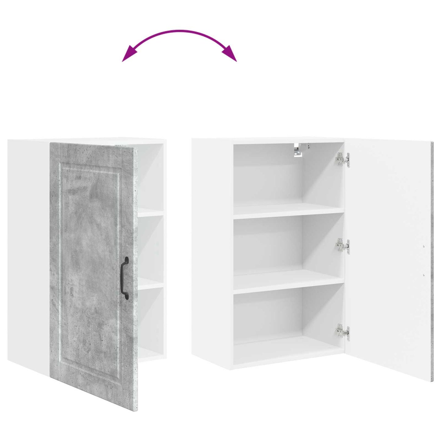 vidaXL Wall Cabinet PORTO Concrete Grey 50 x 31 x 80 cm