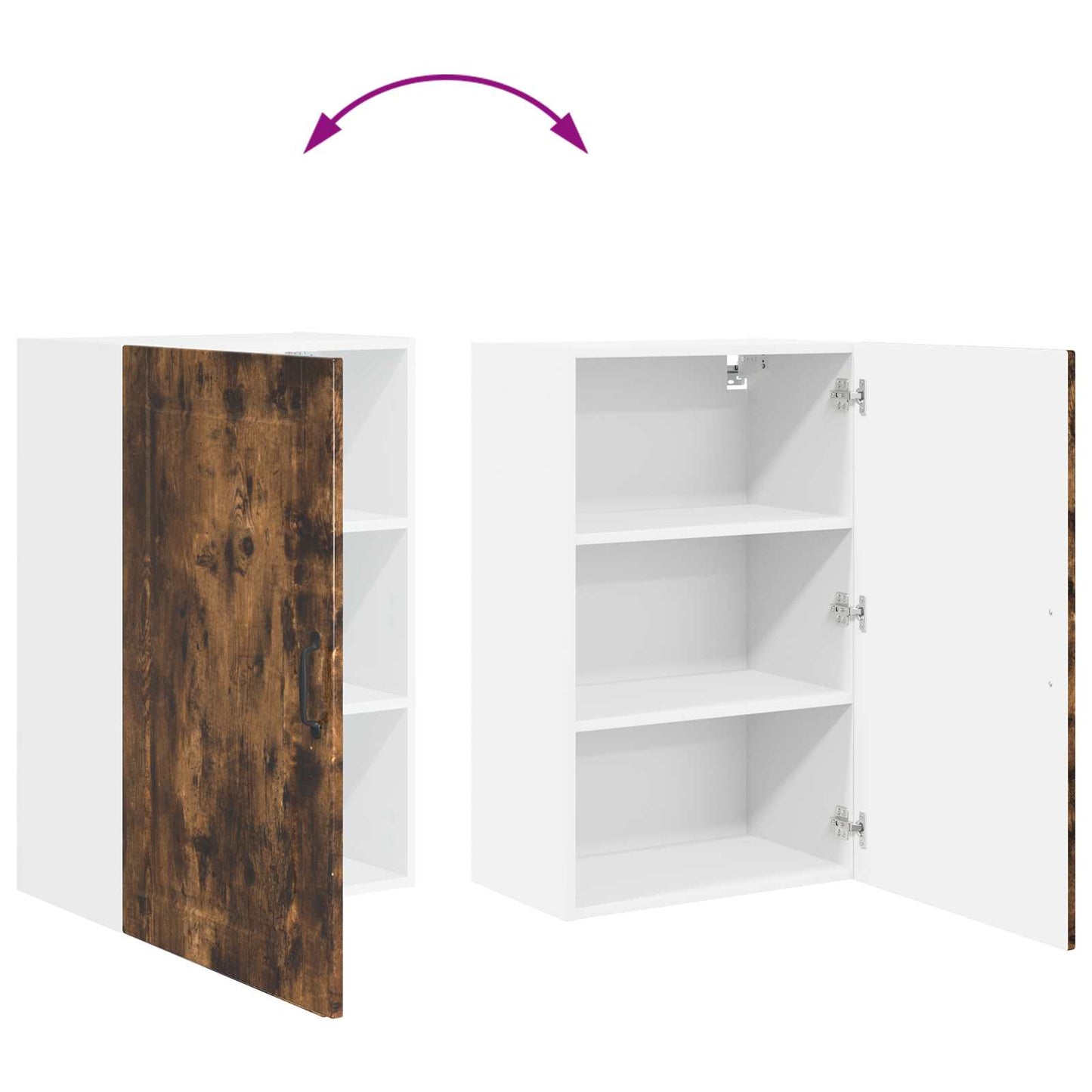 vidaXL Wall Cabinet PORTO Smoked Oak 50 x 31 x 80 cm Engineered Wood