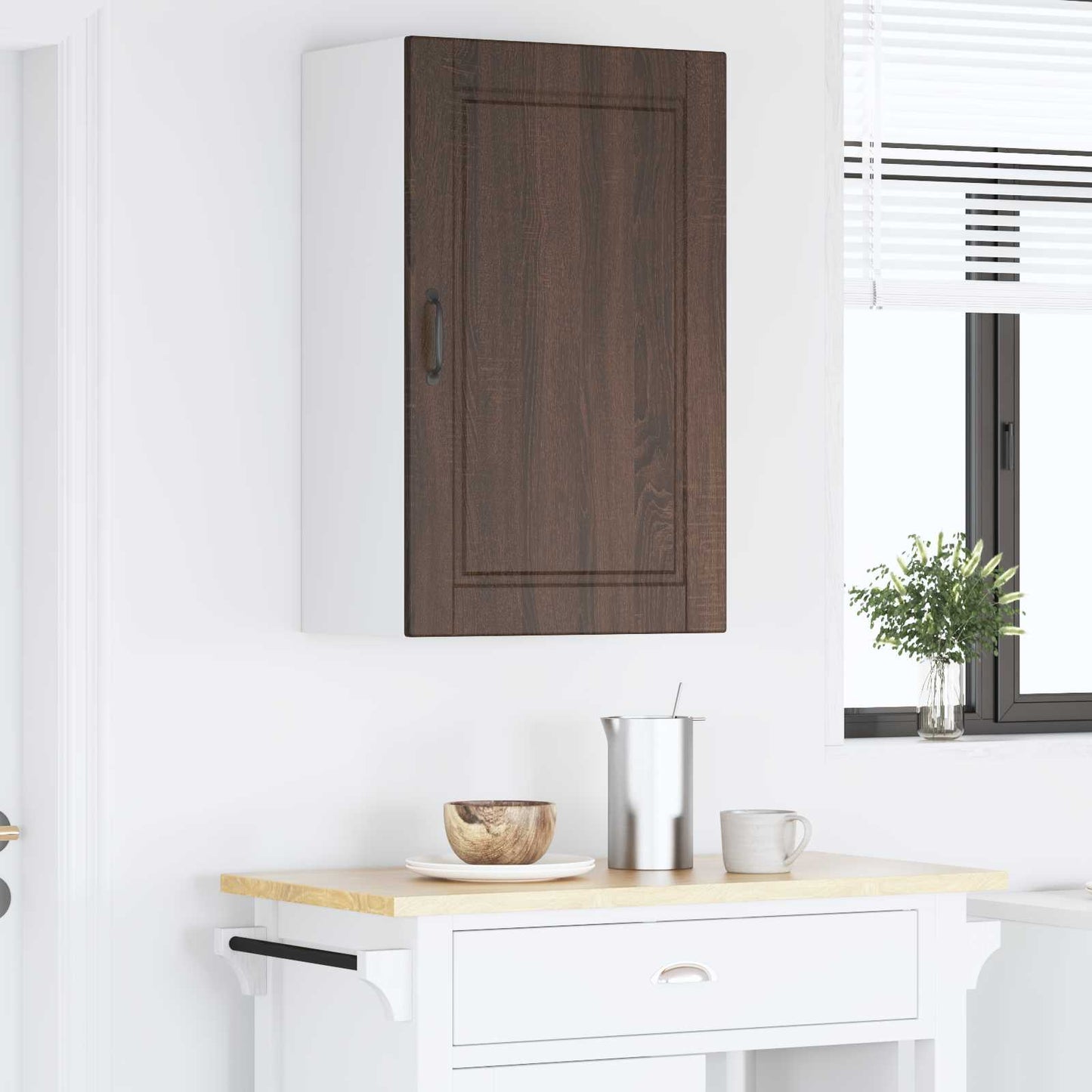 vidaXL Wall Cabinet PORTO Brown Oak 50 x 31 x 80 cm Engineered Wood