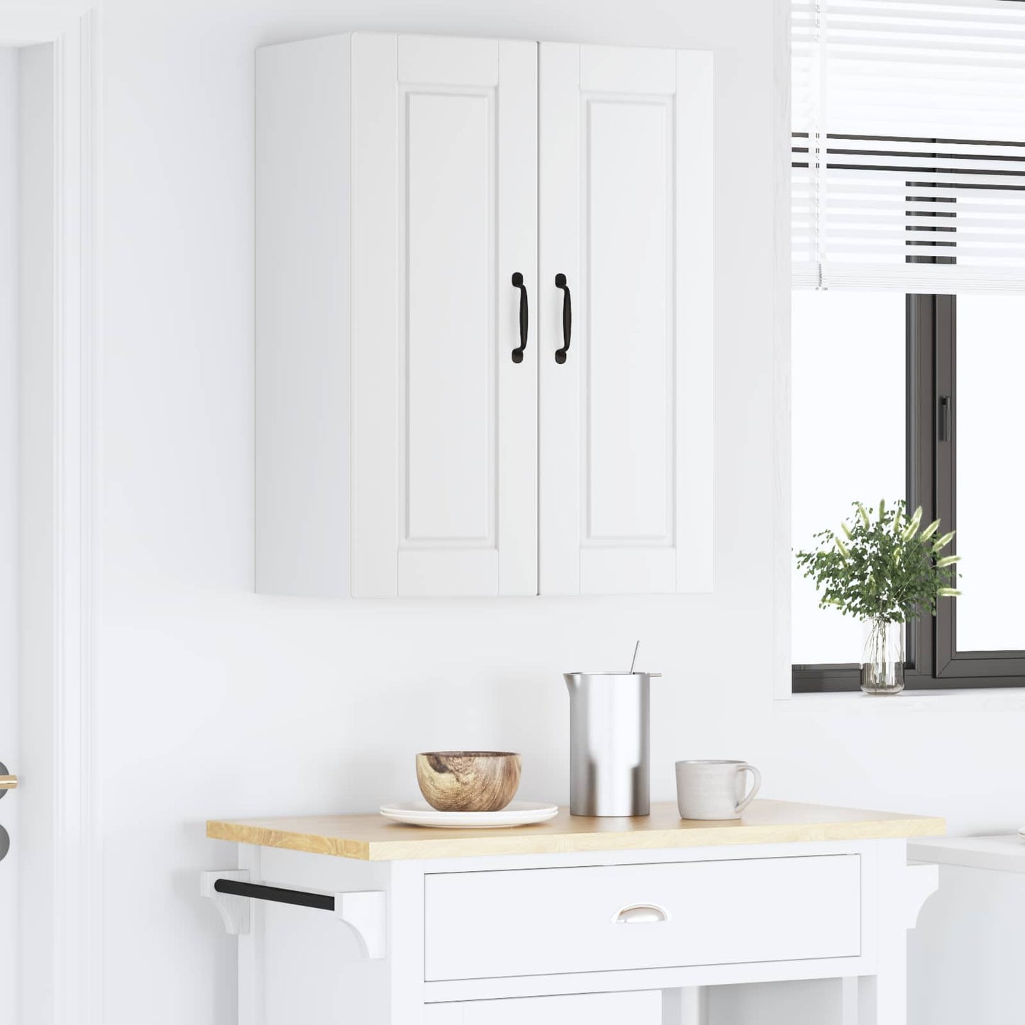 vidaXL Wall Cabinet PORTO White 60 x 31 x 80 cm Engineered Wood