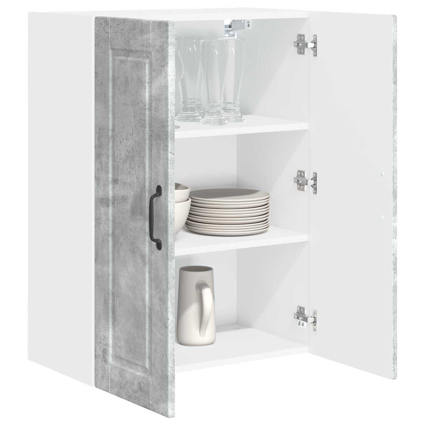 vidaXL Wall Cabinet PORTO Concrete Grey 60 x 31 x 80 cm