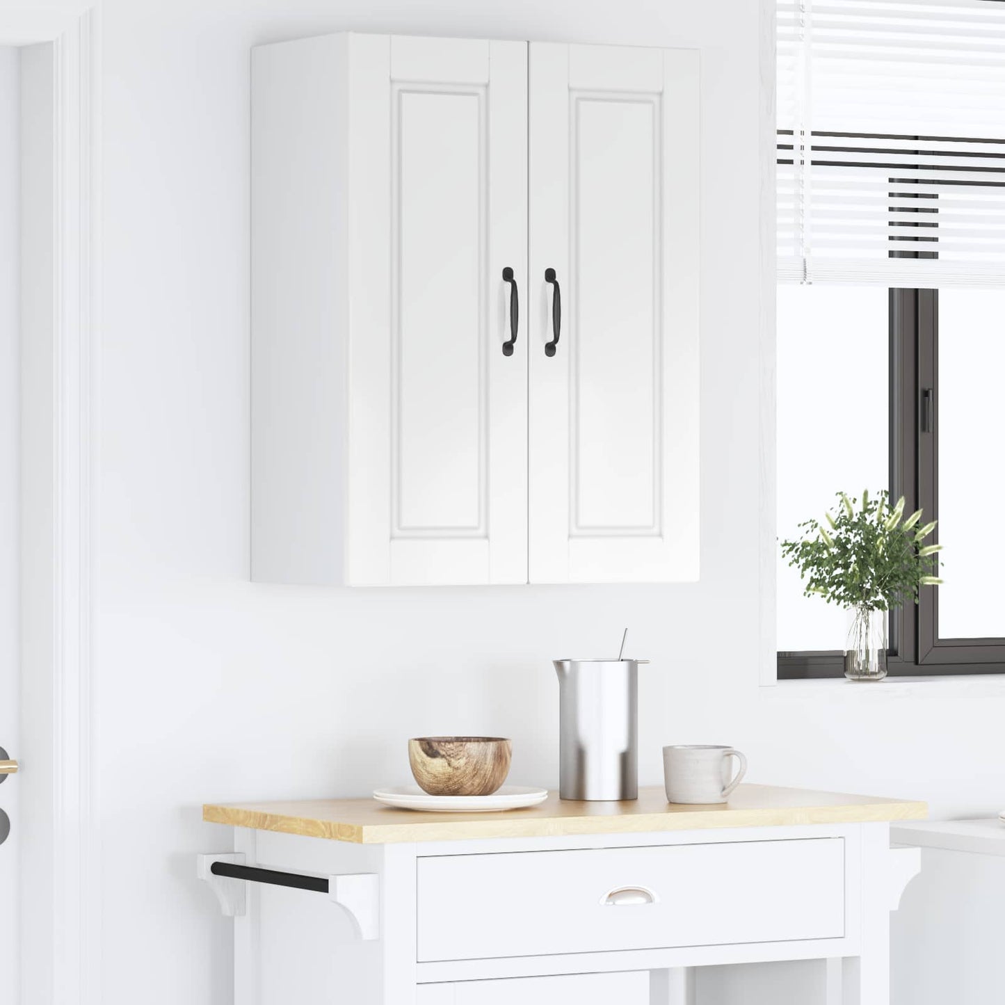 vidaXL Wall Cabinet PORTO High Gloss White 60 x 31 x 80 cm