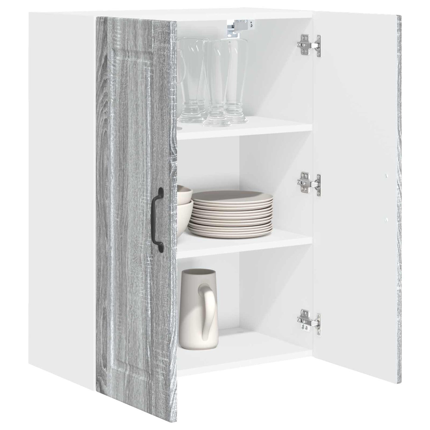 vidaXL Wall Cabinet PORTO Grey Sonoma 60 x 31 x 80 cm Engineered Wood