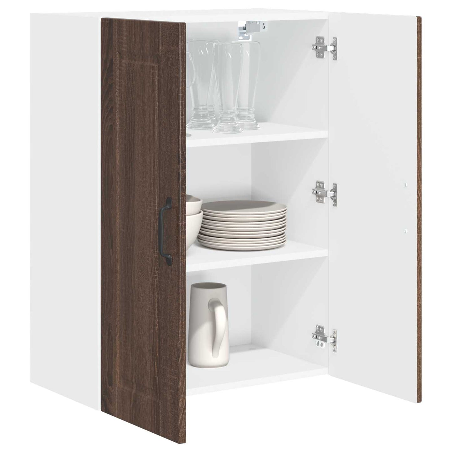 vidaXL Wall Cabinet PORTO Brown Oak 60 x 31 x 80 cm Engineered Wood