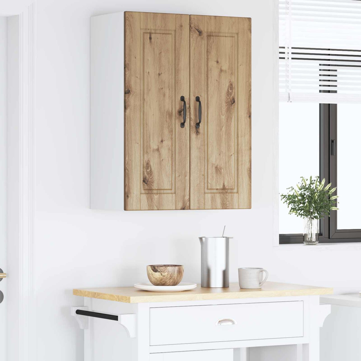 vidaXL Wall Cabinet PORTO Artisan Oak 60 x 31 x 80 cm Engineered Wood