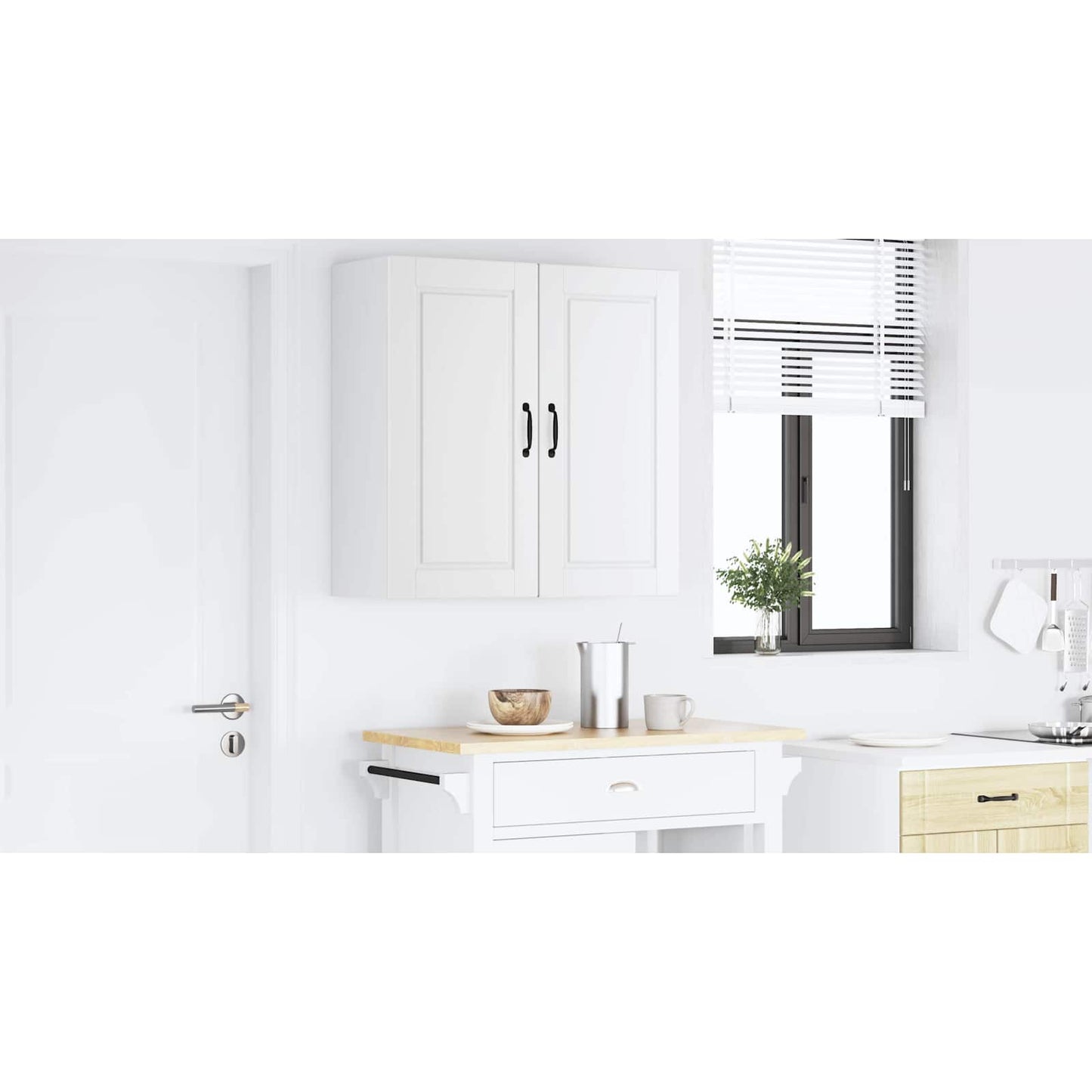 vidaXL Wall Cabinet PORTO White 80 x 31 x 80 cm Engineered Wood