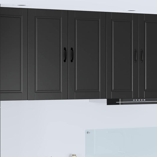 vidaXL Wall Cabinet PORTO Black 80 x 31 x 80 cm Engineered Wood