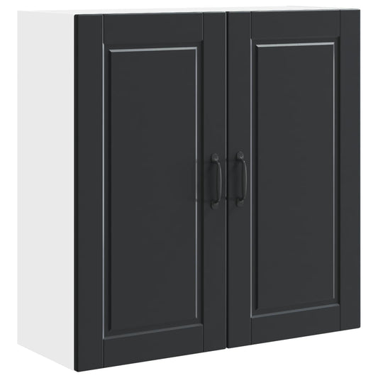 vidaXL Wall Cabinet PORTO Black 80 x 31 x 80 cm Engineered Wood