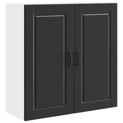 vidaXL Wall Cabinet PORTO Black 80 x 31 x 80 cm Engineered Wood