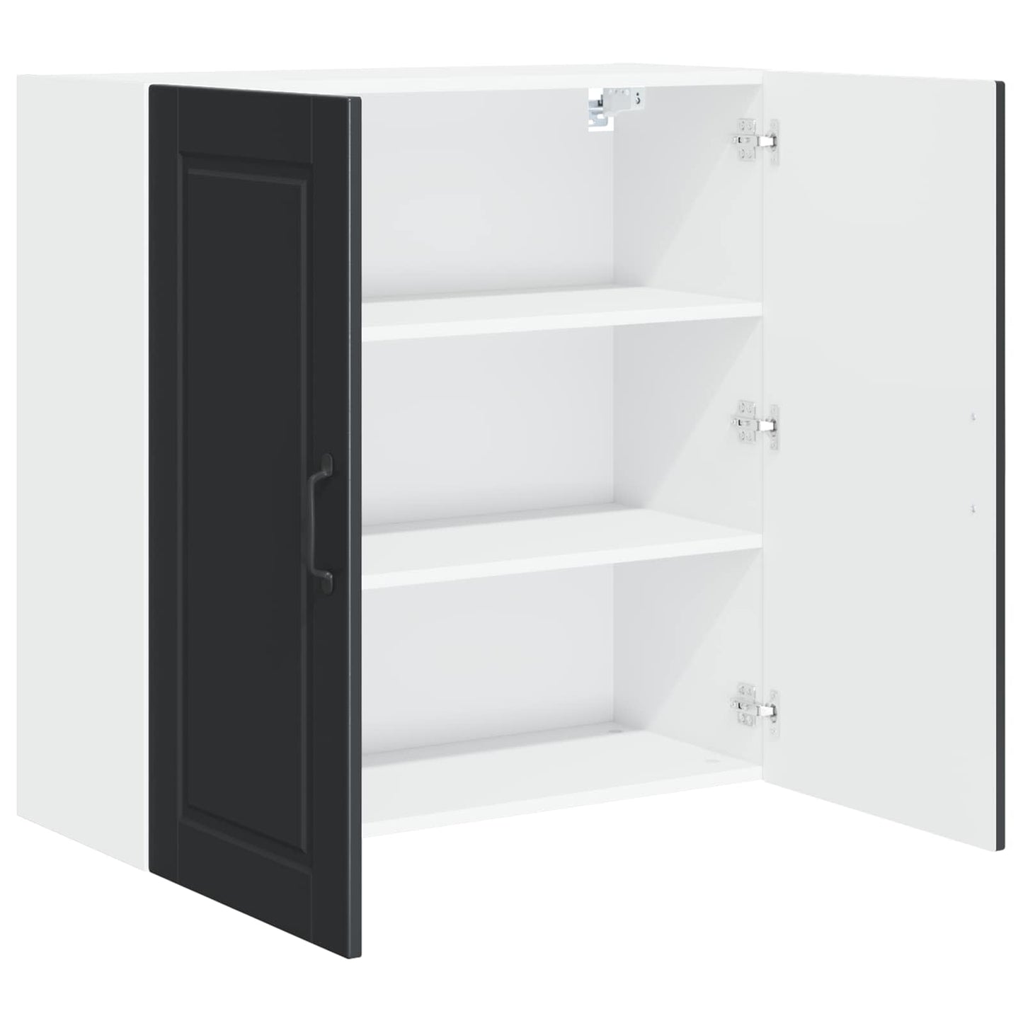 vidaXL Wall Cabinet PORTO Black 80 x 31 x 80 cm Engineered Wood
