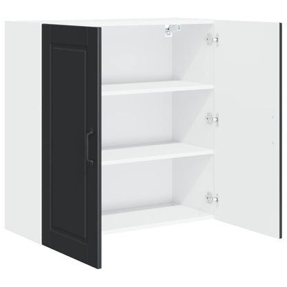 vidaXL Wall Cabinet PORTO Black 80 x 31 x 80 cm Engineered Wood