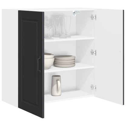vidaXL Wall Cabinet PORTO Black 80 x 31 x 80 cm Engineered Wood