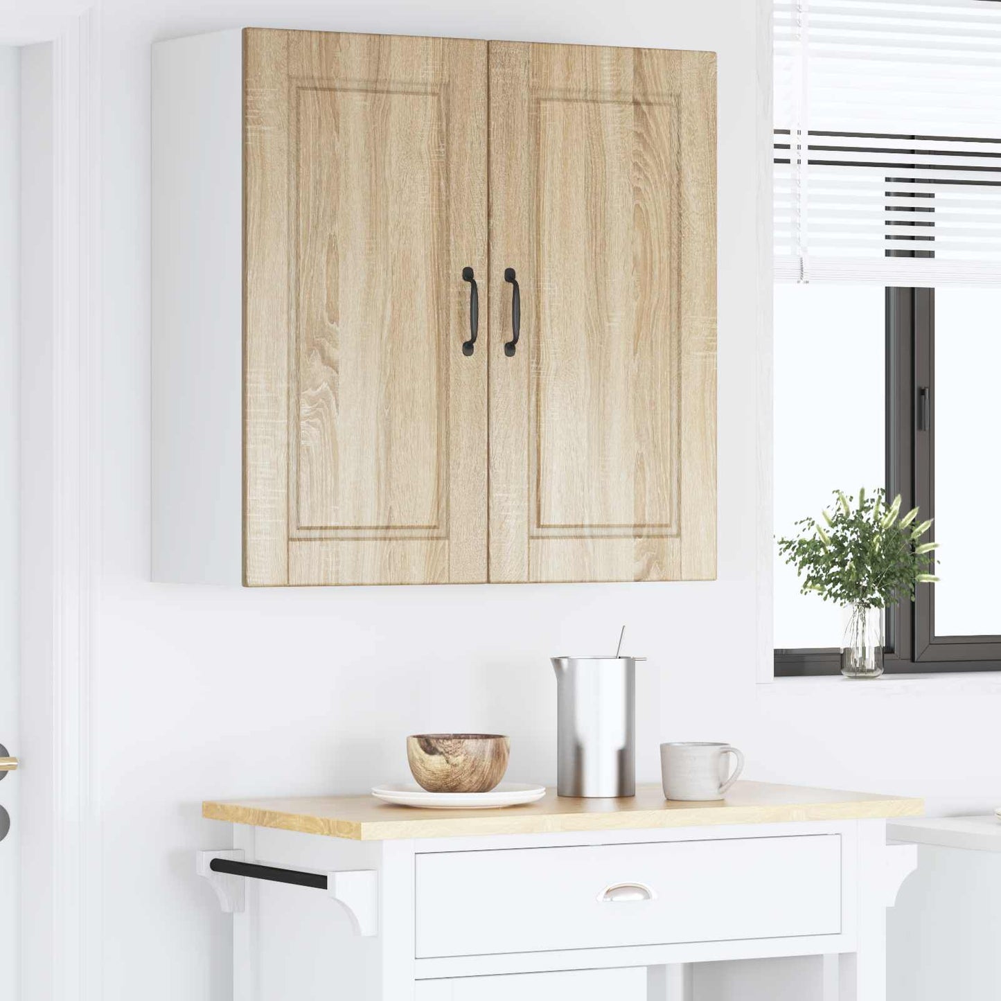 vidaXL Wall Cabinet PORTO Sonoma Oak 80 x 31 x 80 cm Engineered Wood
