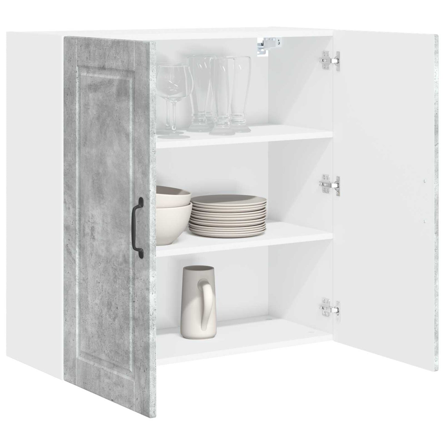 vidaXL Wall Cabinet PORTO Concrete Grey 80 x 31 x 80 cm