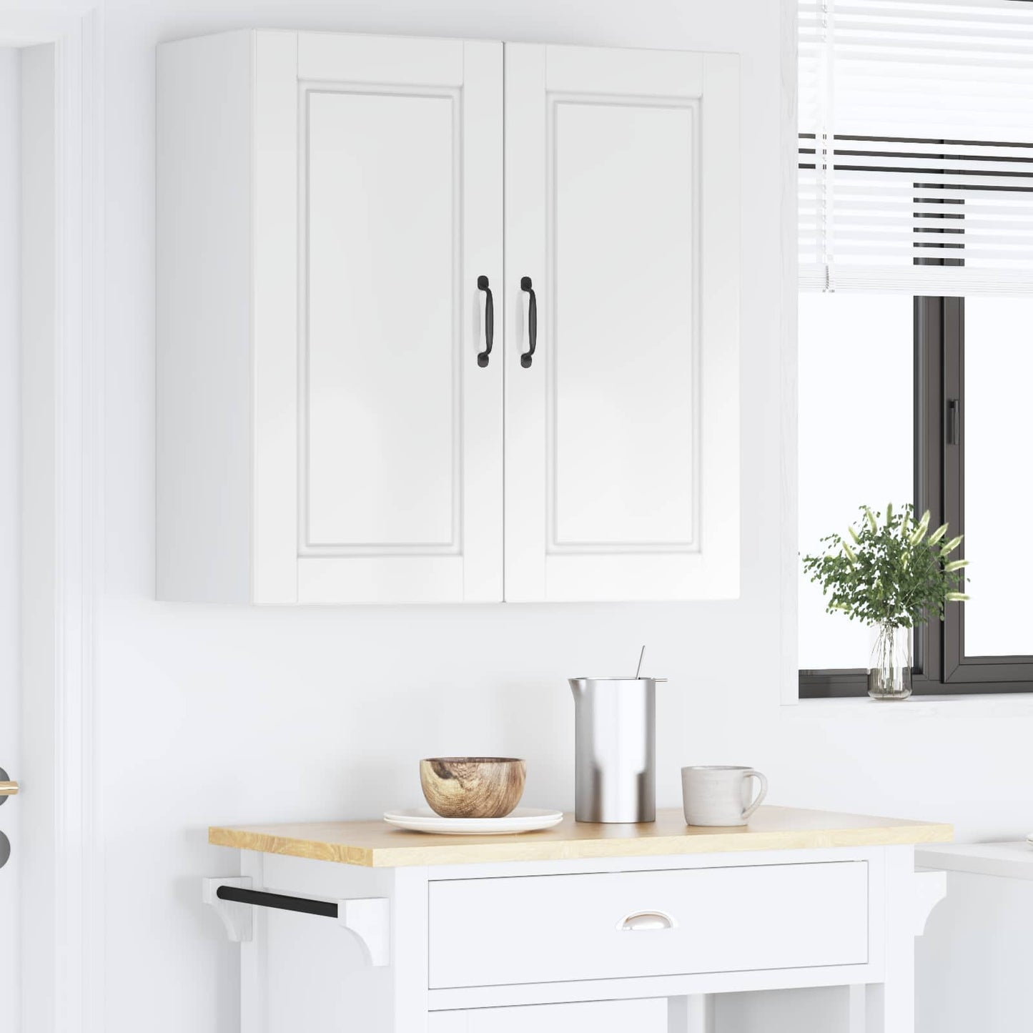 vidaXL Wall Cabinet PORTO High Gloss White 80 x 31 x 80 cm