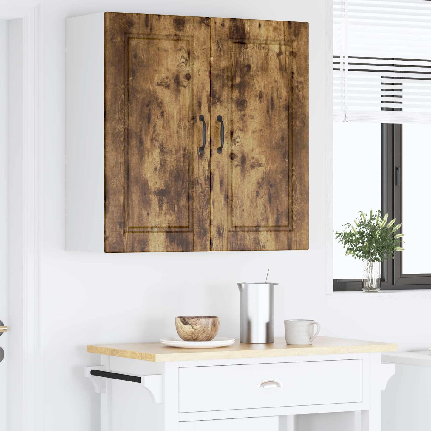 vidaXL Wall Cabinet PORTO Smoked Oak 80 x 31 x 80 cm Engineered Wood