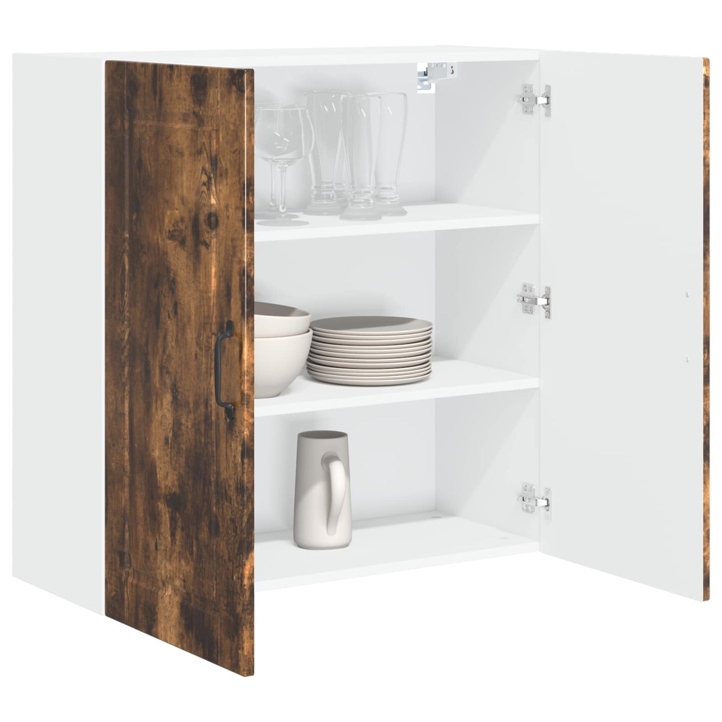 vidaXL Wall Cabinet PORTO Smoked Oak 80 x 31 x 80 cm Engineered Wood