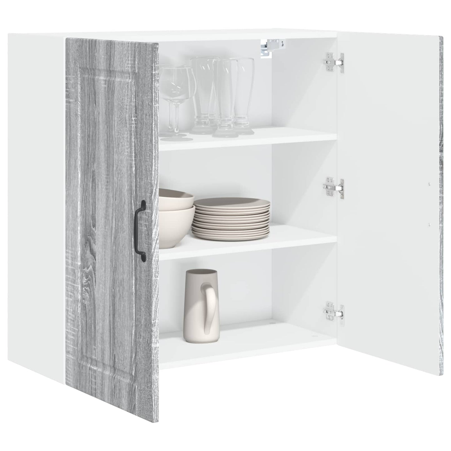 vidaXL Wall Cabinet PORTO Grey Sonoma 80 x 31 x 80 cm Engineered Wood