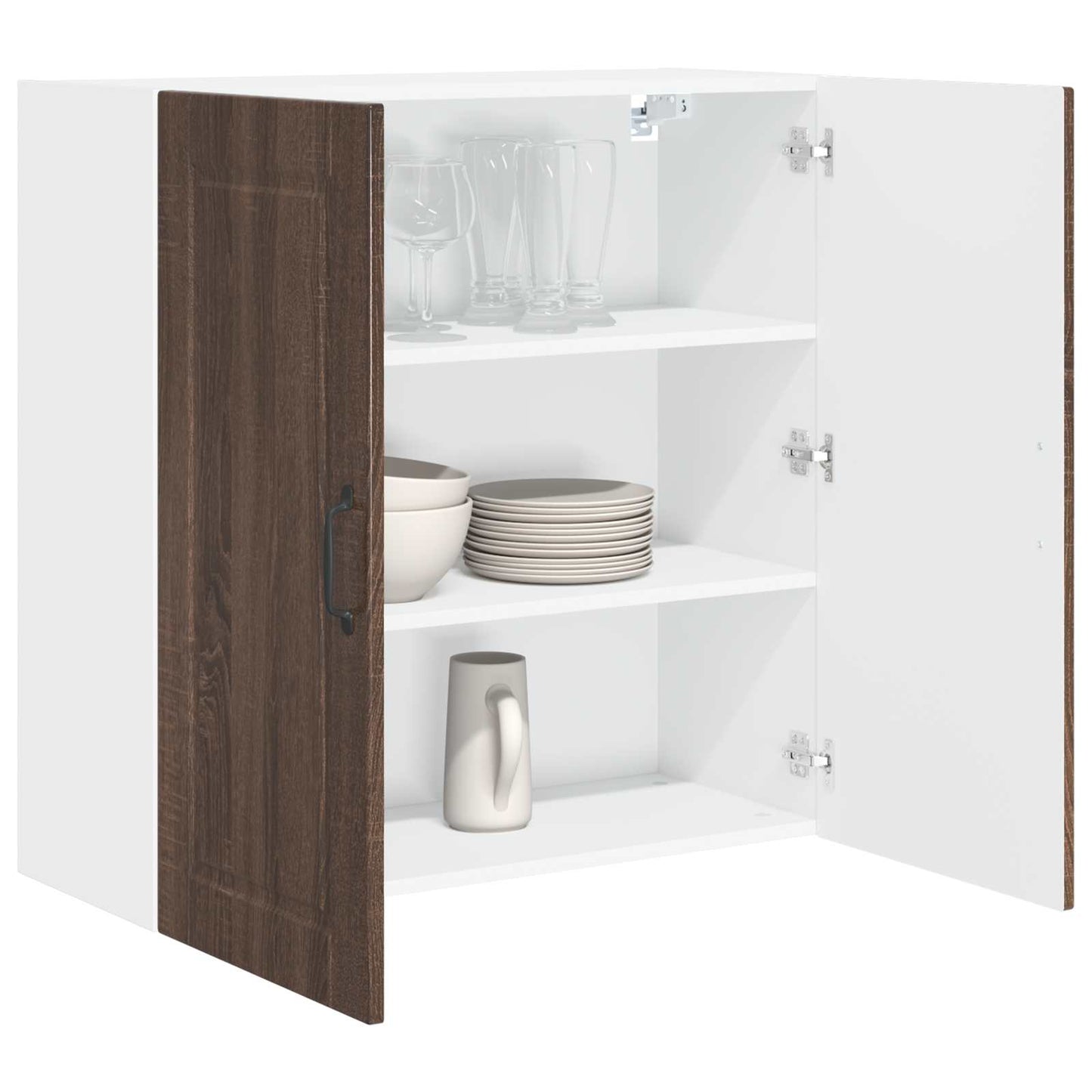 vidaXL Wall Cabinet PORTO Brown Oak 80 x 31 x 80 cm Engineered Wood