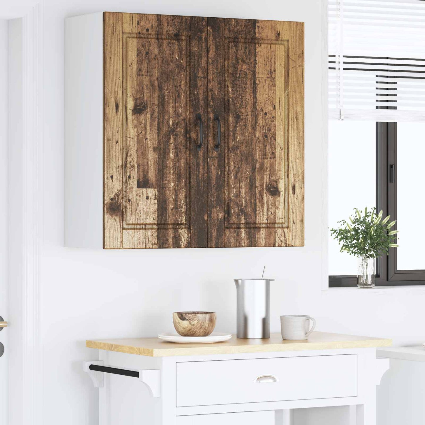 vidaXL Wall Cabinet PORTO Old Wood 80 x 31 x 80 cm Engineered Wood