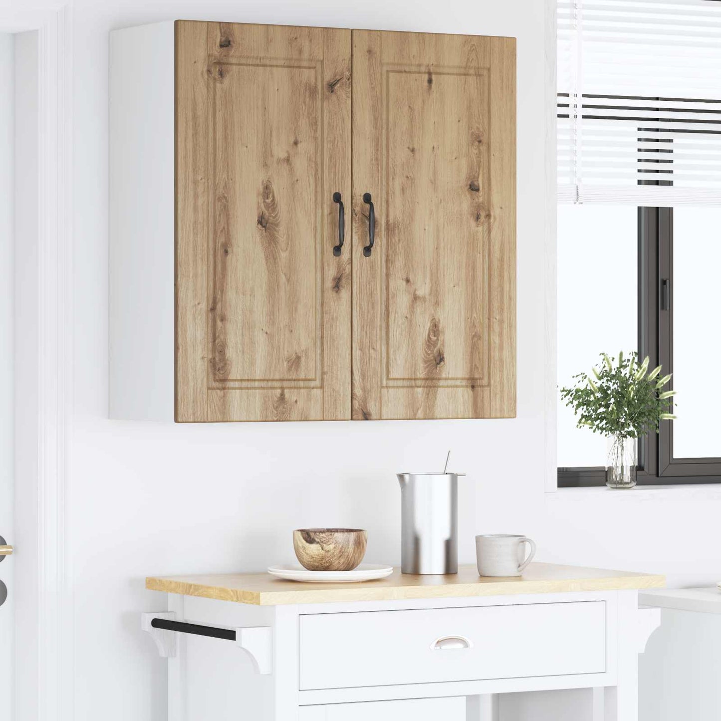 vidaXL Wall Cabinet PORTO Artisan Oak 80 x 31 x 80 cm Engineered Wood