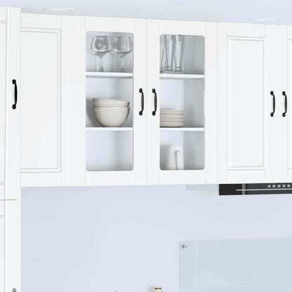 vidaXL Wall Glass Cabinet PORTO White 80 x 31 x 80 cm Engineered Wood
