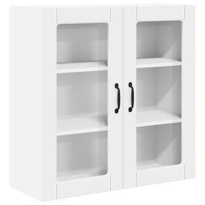vidaXL Wall Glass Cabinet PORTO White 80 x 31 x 80 cm Engineered Wood