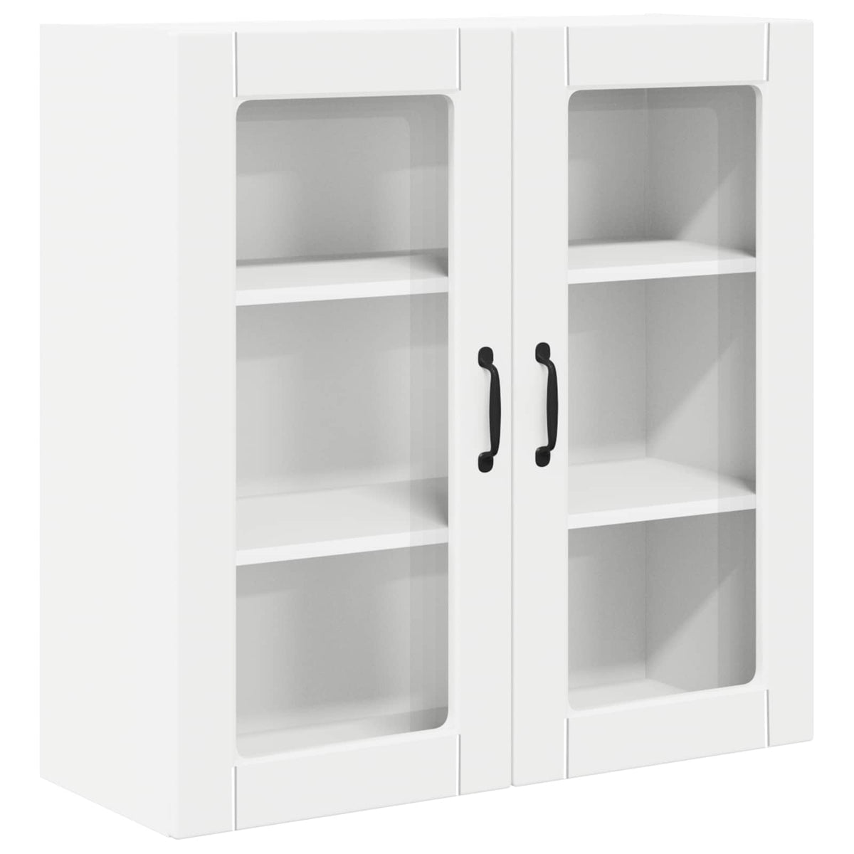 vidaXL Wall Glass Cabinet PORTO White 80 x 31 x 80 cm Engineered Wood