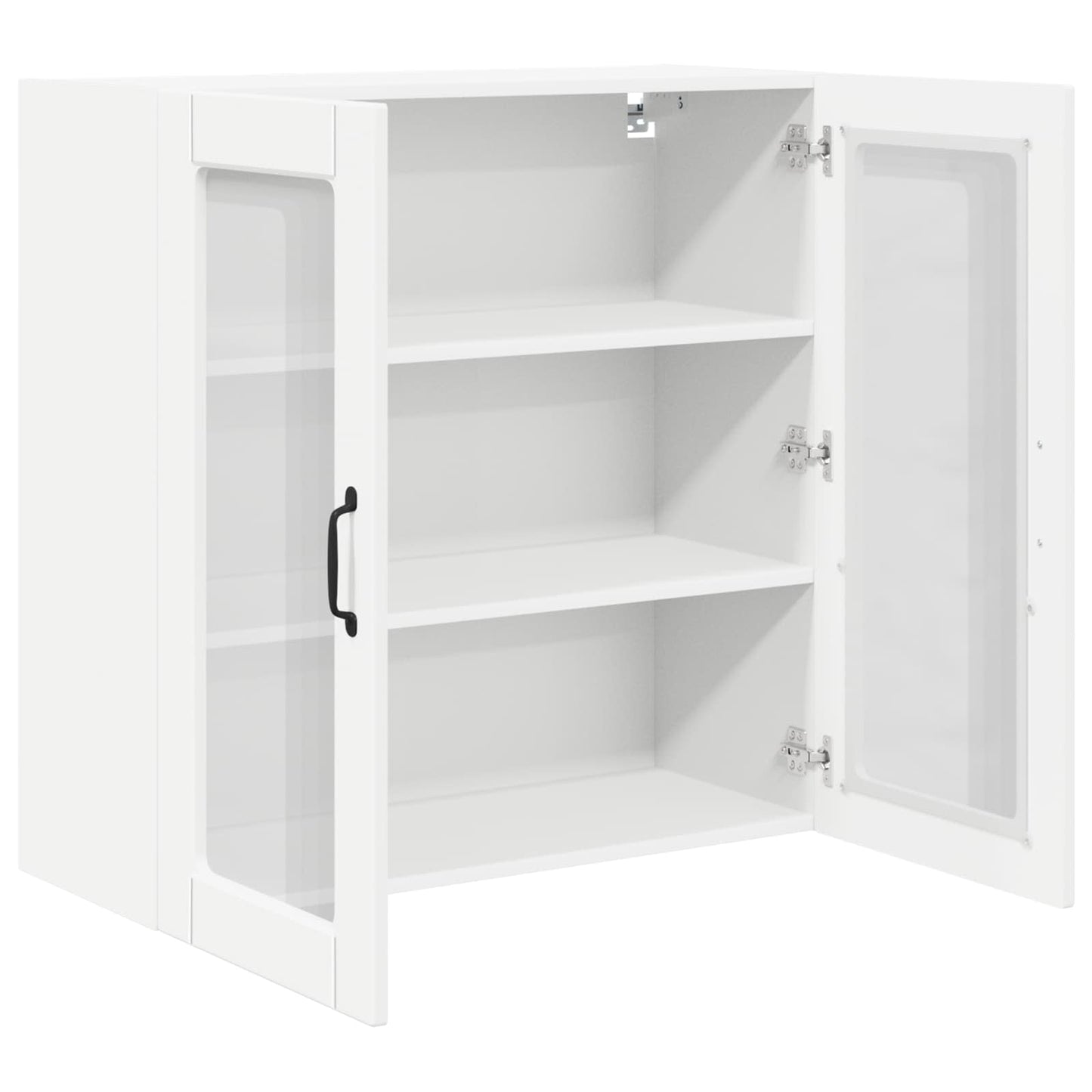 vidaXL Wall Glass Cabinet PORTO White 80 x 31 x 80 cm Engineered Wood
