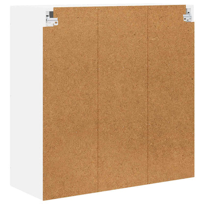 vidaXL Wall Glass Cabinet PORTO White 80 x 31 x 80 cm Engineered Wood