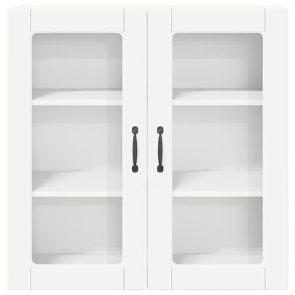 vidaXL Wall Glass Cabinet PORTO White 80 x 31 x 80 cm Engineered Wood