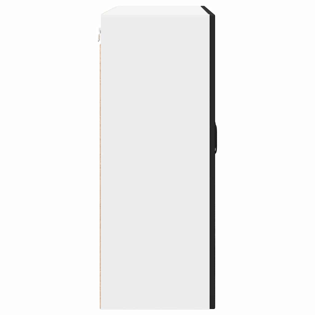 vidaXL Wall Glass Cabinet PORTO Black 80 x 31 x 80 cm Engineered Wood