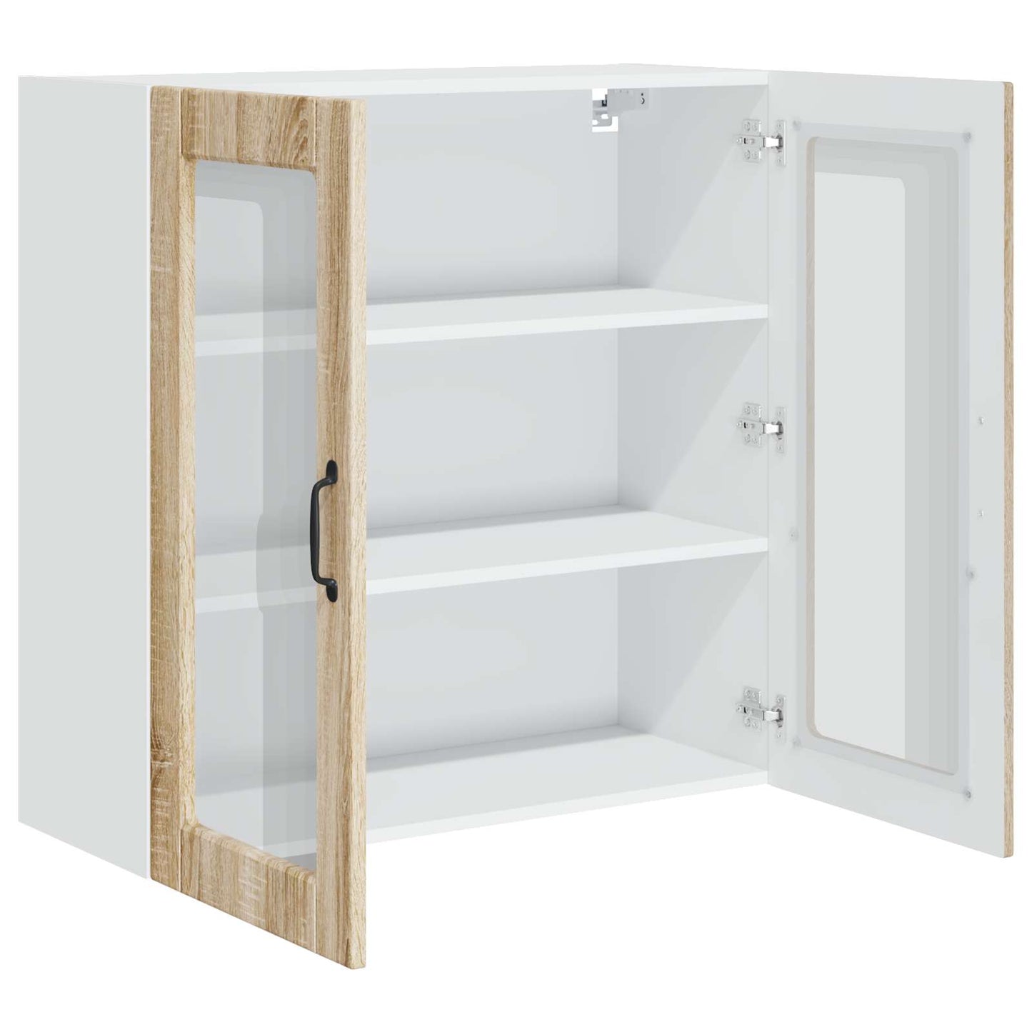 vidaXL Wall Glass Cabinet PORTO Sonoma Oak 80 x 31 x 80 cm