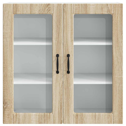 vidaXL Wall Glass Cabinet PORTO Sonoma Oak 80 x 31 x 80 cm