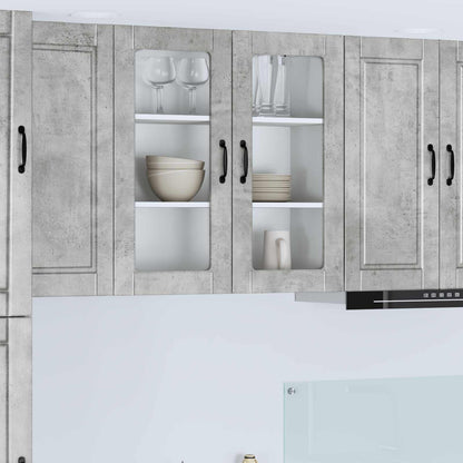 vidaXL Wall Glass Cabinet PORTO Concrete Grey 80 x 31 x 80 cm