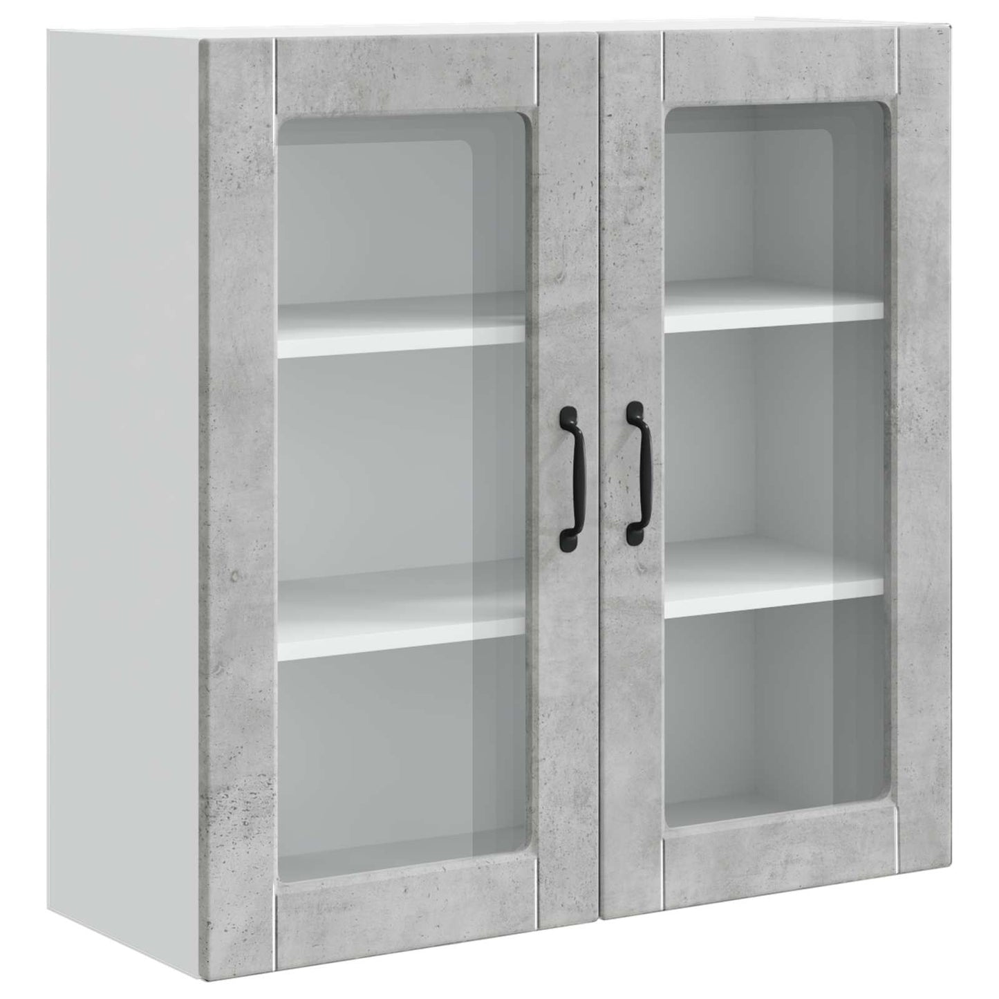 vidaXL Wall Glass Cabinet PORTO Concrete Grey 80 x 31 x 80 cm