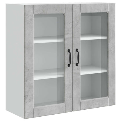 vidaXL Wall Glass Cabinet PORTO Concrete Grey 80 x 31 x 80 cm
