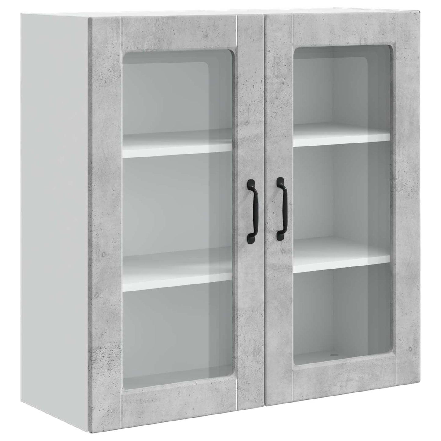 vidaXL Wall Glass Cabinet PORTO Concrete Grey 80 x 31 x 80 cm