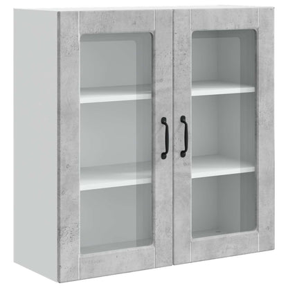 vidaXL Wall Glass Cabinet PORTO Concrete Grey 80 x 31 x 80 cm