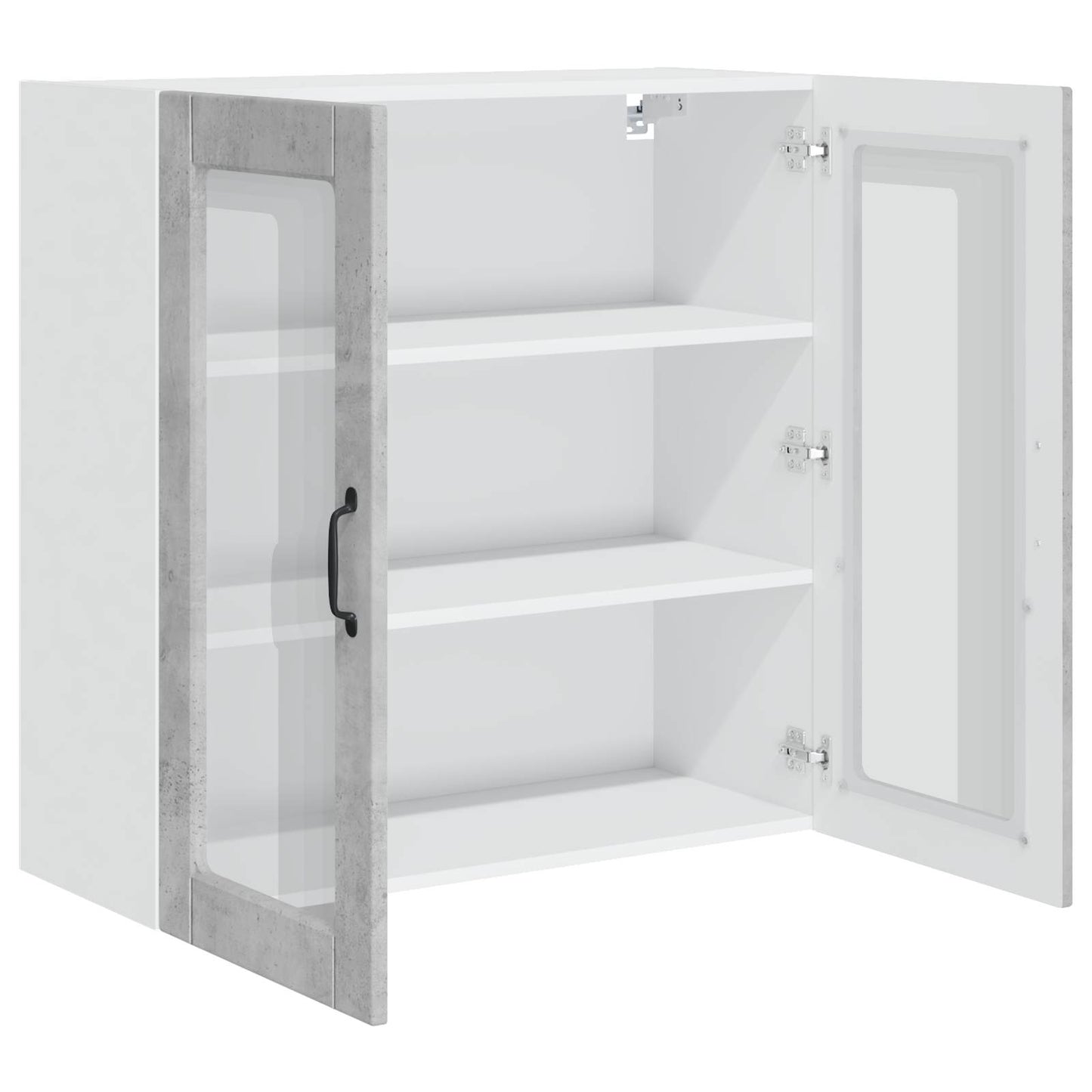 vidaXL Wall Glass Cabinet PORTO Concrete Grey 80 x 31 x 80 cm