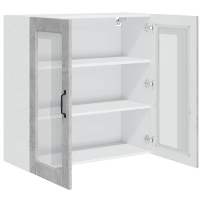 vidaXL Wall Glass Cabinet PORTO Concrete Grey 80 x 31 x 80 cm