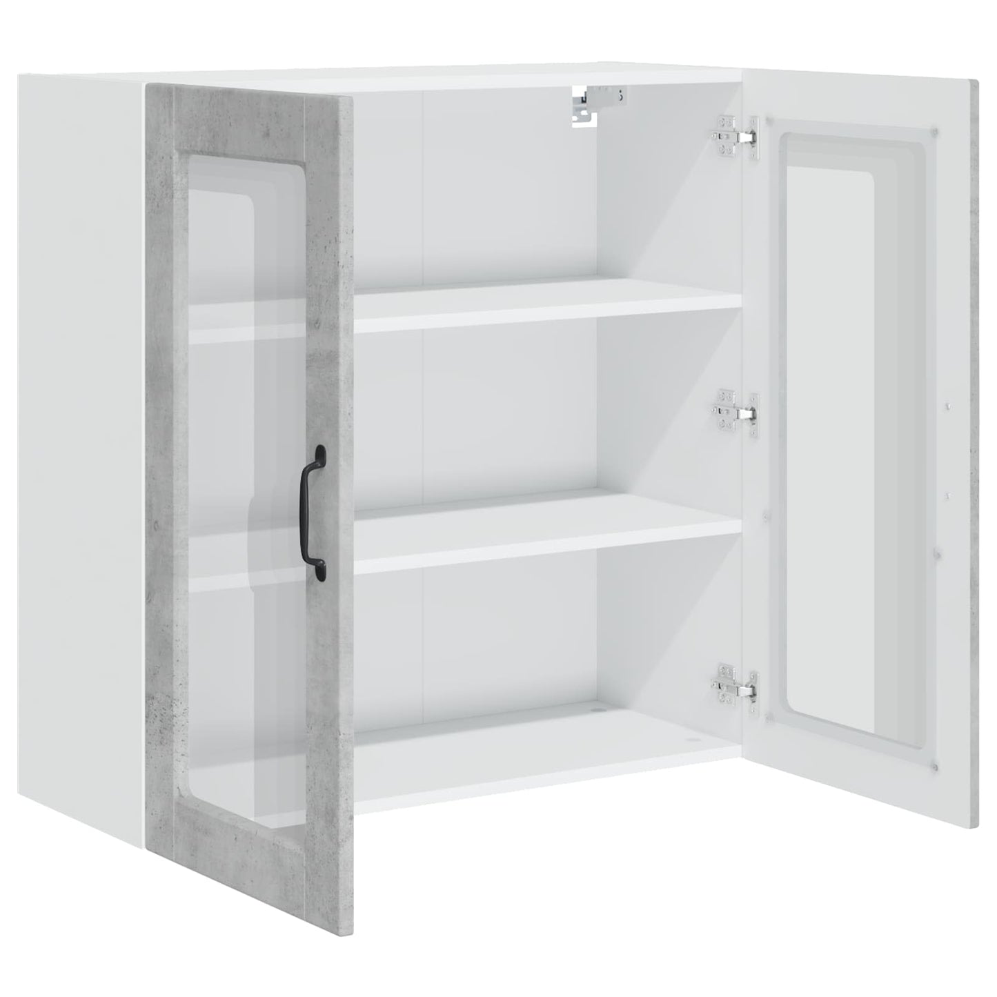 vidaXL Wall Glass Cabinet PORTO Concrete Grey 80 x 31 x 80 cm