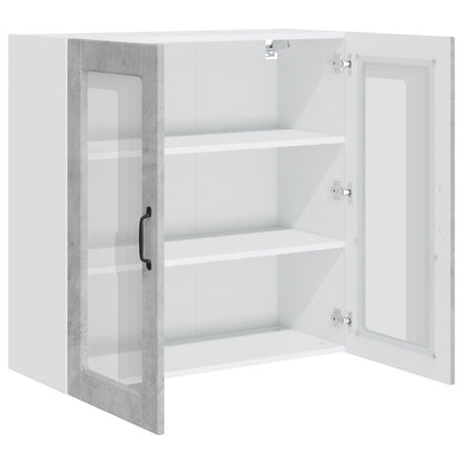 vidaXL Wall Glass Cabinet PORTO Concrete Grey 80 x 31 x 80 cm