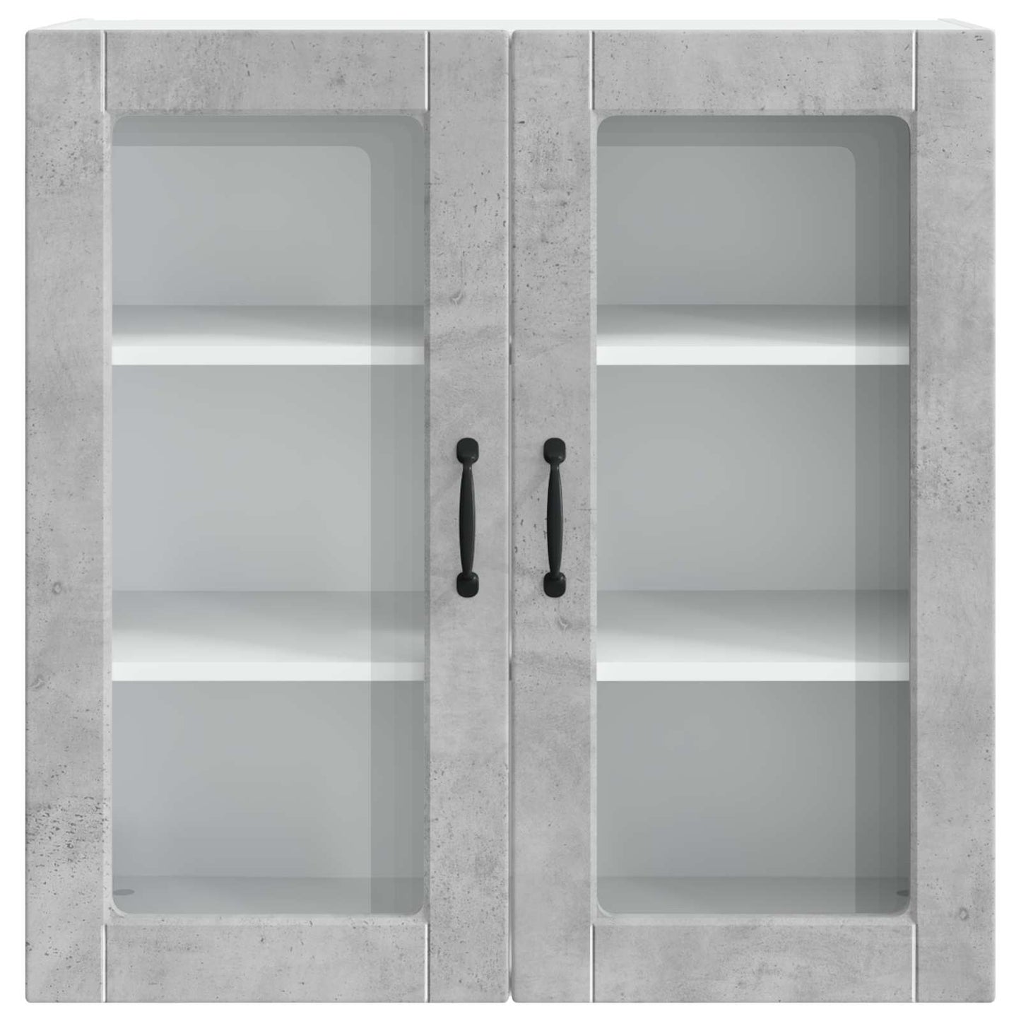 vidaXL Wall Glass Cabinet PORTO Concrete Grey 80 x 31 x 80 cm
