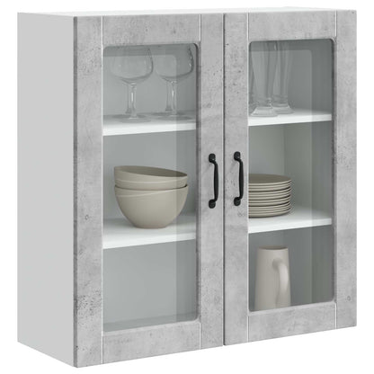 vidaXL Wall Glass Cabinet PORTO Concrete Grey 80 x 31 x 80 cm