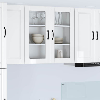 vidaXL Wall Glass Cabinet PORTO High Gloss White 80 x 31 x 80 cm