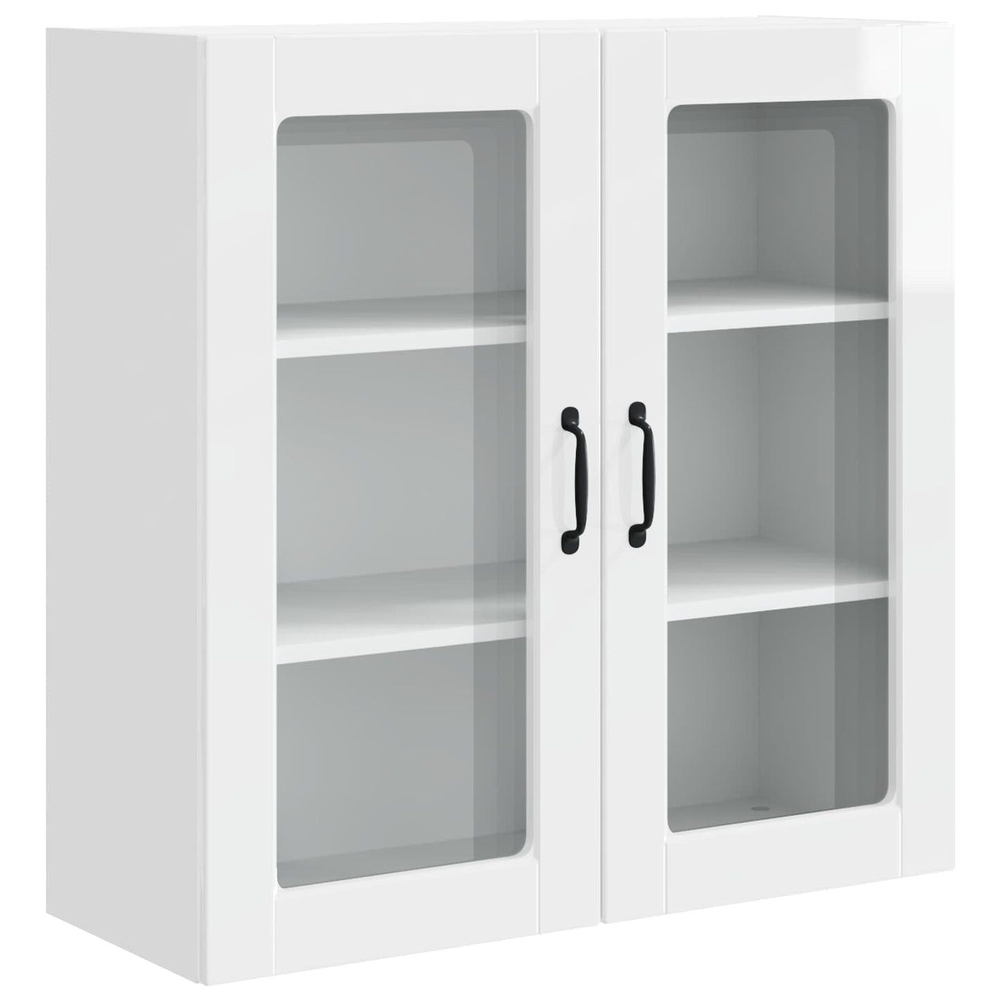 vidaXL Wall Glass Cabinet PORTO High Gloss White 80 x 31 x 80 cm