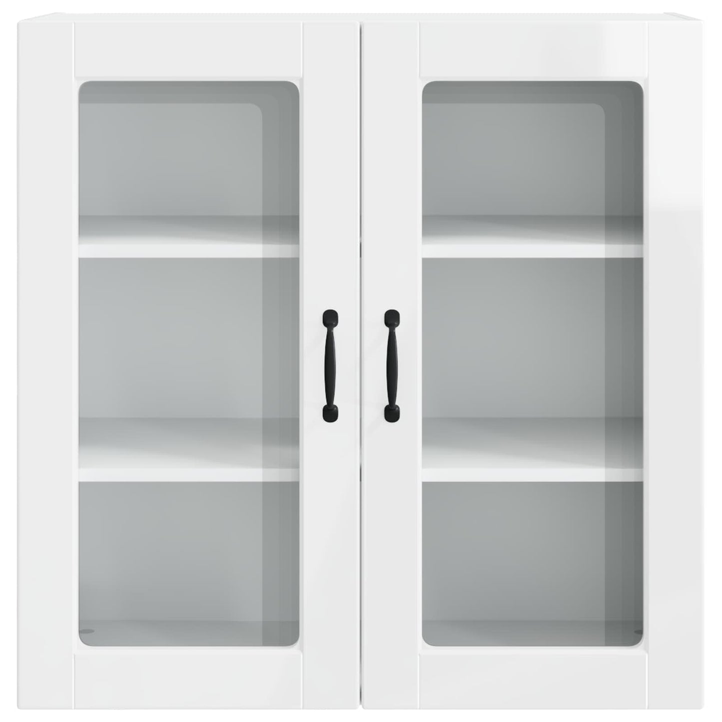 vidaXL Wall Glass Cabinet PORTO High Gloss White 80 x 31 x 80 cm