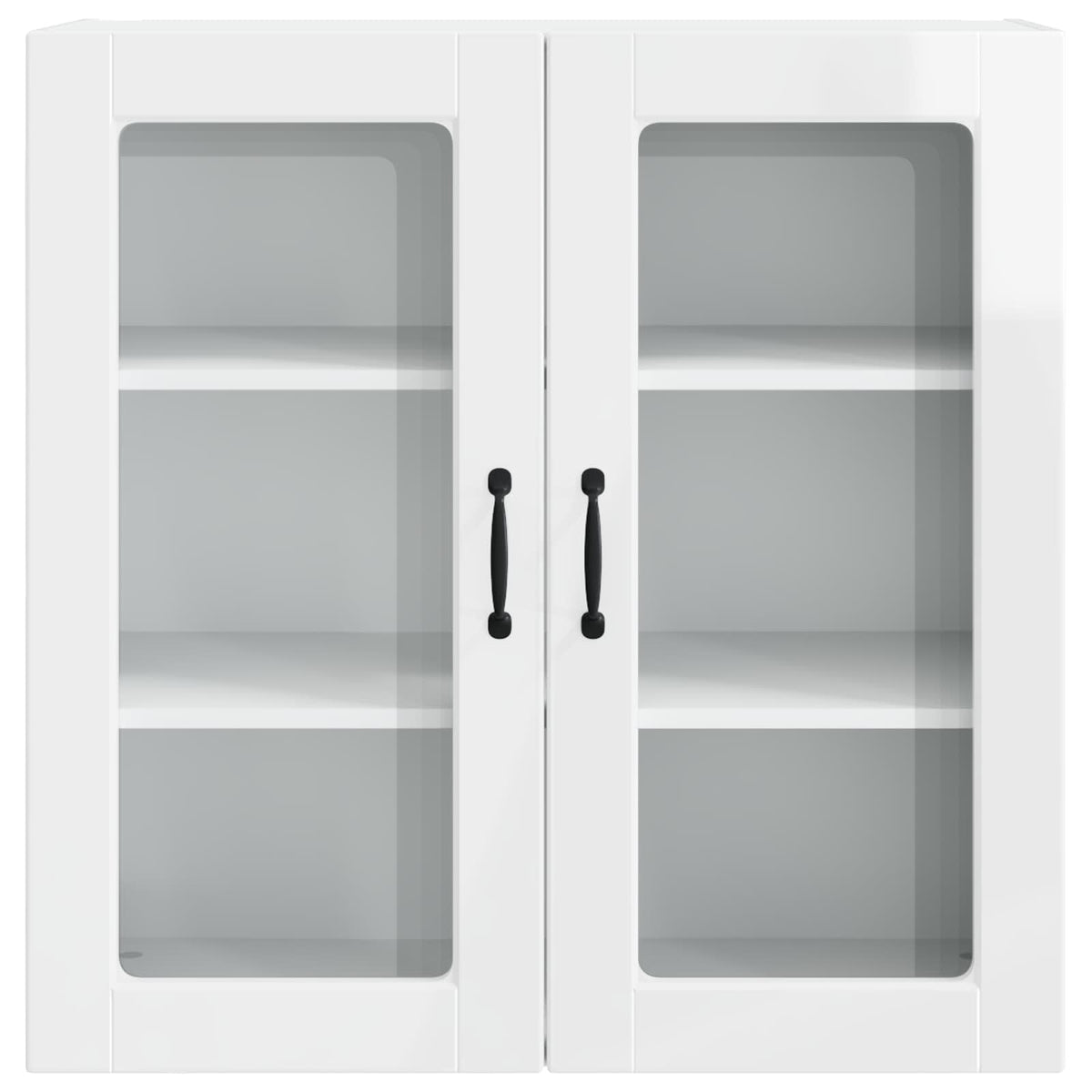 vidaXL Wall Glass Cabinet PORTO High Gloss White 80 x 31 x 80 cm